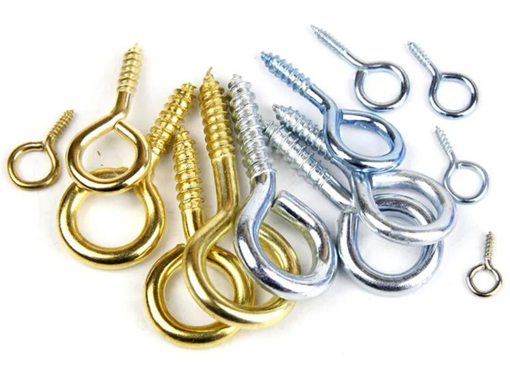 

Gold/Silver Metal Small Mini Eye Pins Eyepins Hooks Eyelets Screw Clasps Jewelry Findings Threaded Hardware