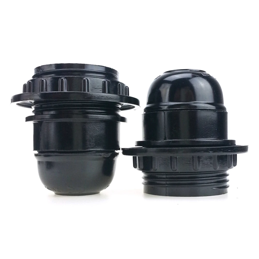 

E27 Fittings Light Bulb Bakelite Self-locking Period Style Durable ES Black Home Pendant Socket Screw Lamp Holder Base Accessory