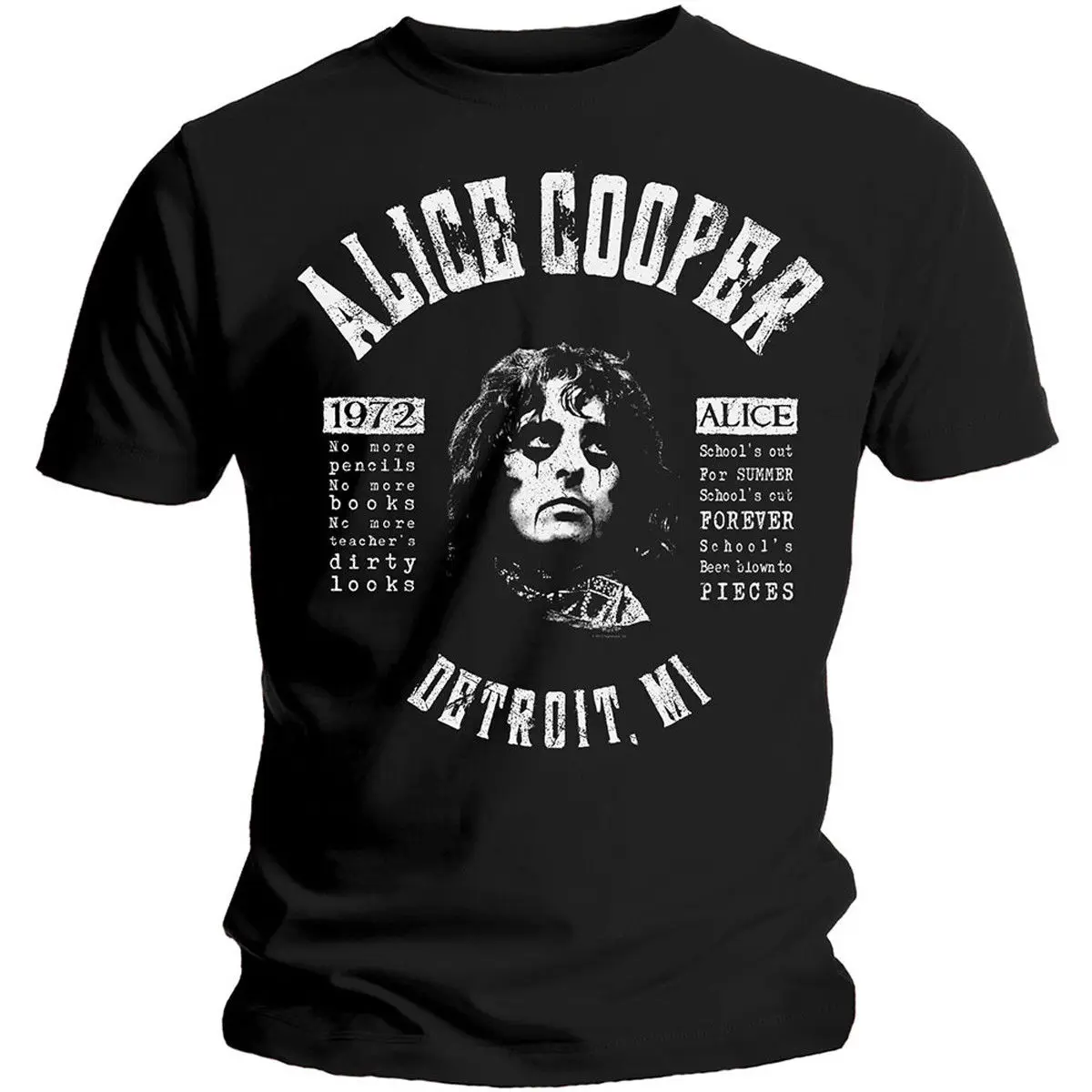 Футболка Alice Cooper для школы на лето Лицензированная рок футболка мужчин из 100%