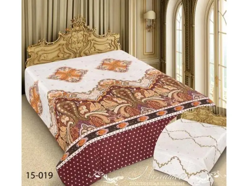 Покрывало двуспальное Marianna, Barokko, 180*220 см, бежевый, с узором