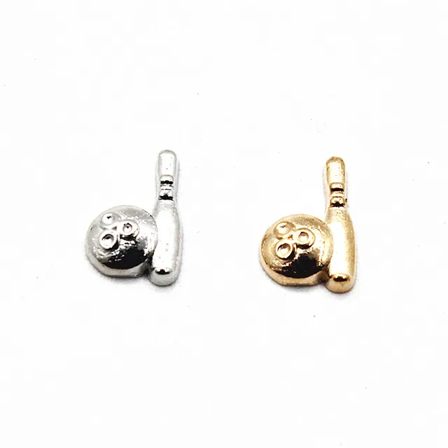 Cheap 10PCS Alloy Gold Bowling Floating Charms For Living Memory Glass Locket Floating Locket Pendants Charms DIY Jewelry Accessories Cheap 10PCS Alloy Gold Bowling Floating Charms For Living Memory Glass Locket Floating Locket Pendants Charms DIY Jewelry Accessories