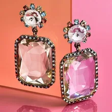 Лучшие женские модные богемные свадебные серьги-гвоздики BA для женщин, разноцветные блестящие стеклянные массивные серьги, вечерние ювелирные изделия