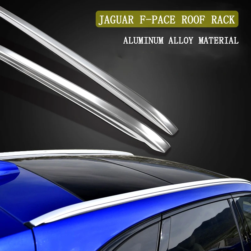 ل جاكوار F-PACE fpace 2016 2017 القضبان شريط سقف رف الأمتعة الناقل القضبان أعلى رفوف صناديق الألومنيوم سبائك الحديدية oem أسلوب 3 mpaste