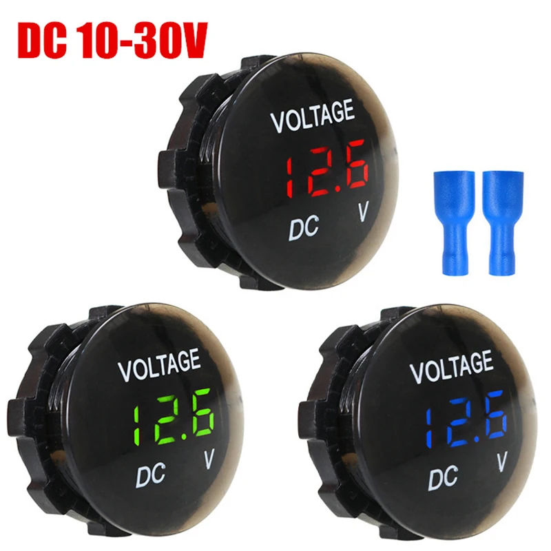 

DC 12V-24V LED Digital Voltmeter Voltage Display for Car Motorcycle Waterproof Meter LED Panel Digital Volt Display Voltmeter