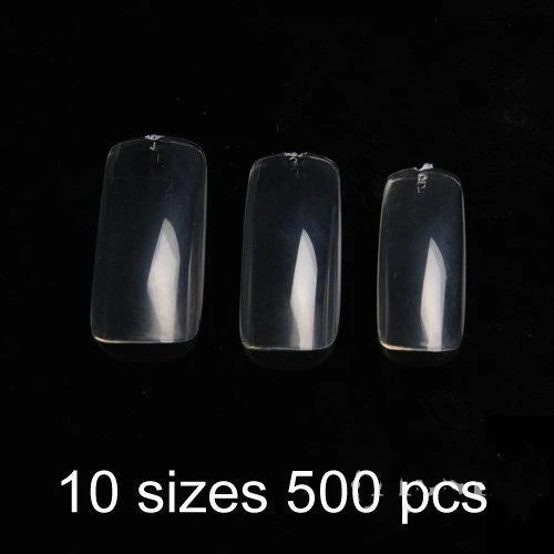 Hot sale full cover false nail 500 pcs tips magic acrylic styling tools transparent clear display | Красота и здоровье