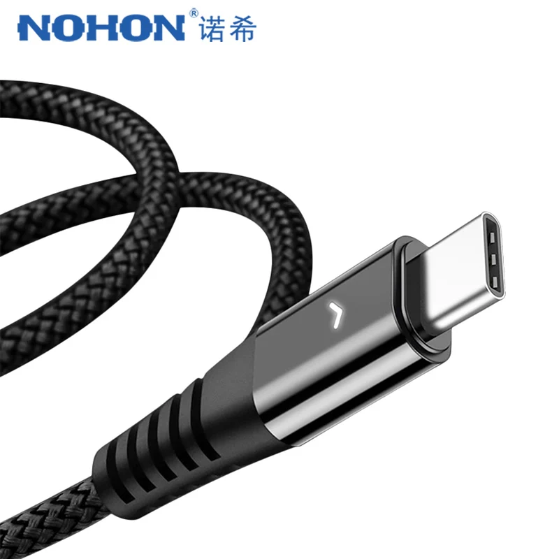 

NOHON LED Type-C Charging Sync Data Line For SamSung Gaxaly S8 Plus 2.4A USB C Charge Cord For Xiaomi Mi5 6 Phone Charger Cables