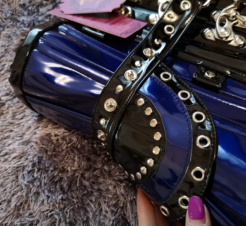 2019 Annzley Corset Steel Boned Blue Leather Underbust Corset With Horn Lock And Detachable Belt (1)