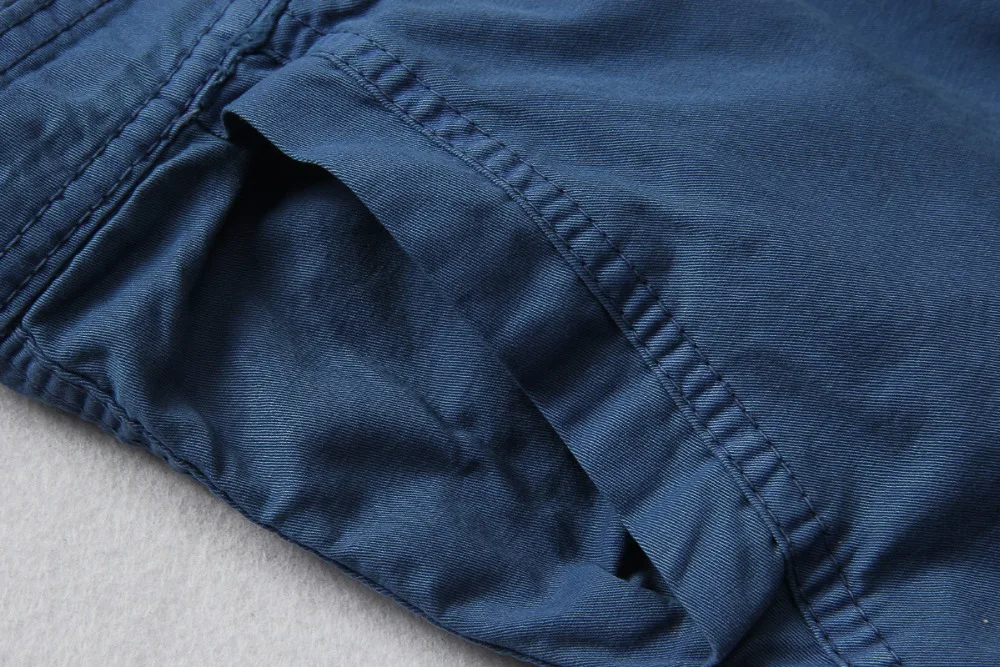 По колено Camouflag оснастки шорты Для мужчин хлопок мульти-карман твердые шорты-карго новый мужской прямые короткие рабочие брюки
