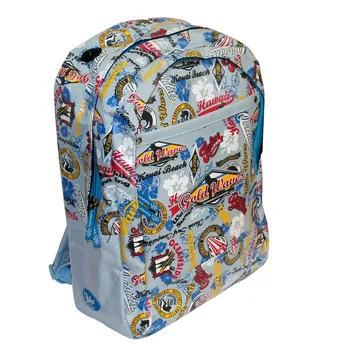 

Large backpack Sky Blue Gold Waves