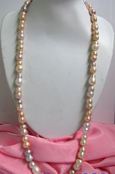

Wholesale FREE SHIPPING >>> 31"20mm pink purple baroque double freshwater pearl necklace