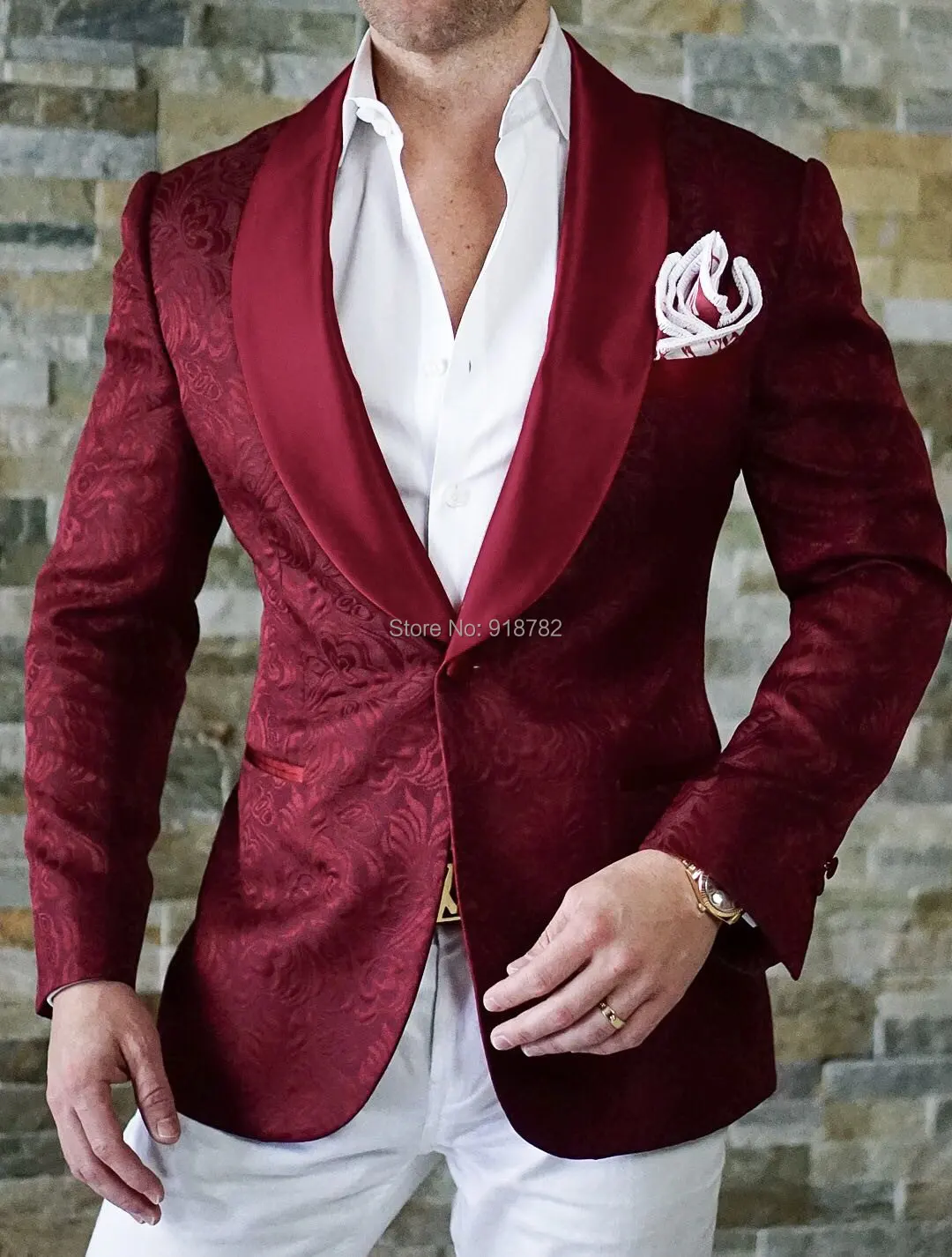 Terno Masculino Slim Fit 2018 Burgundy Coat With White Pant Costume ...