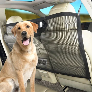 

Dog Car Net Barrier Pet Vehicle Barrier Dog Car Net Backseat Mesh Divider Net Fit Cars Vans SUV Trucks 47"X 29.5"