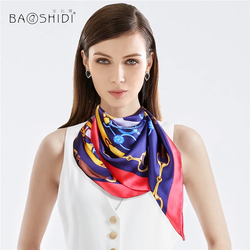 100 Pure Silk, Large Square Scarf women, Luxury Brand scarves, Elegant