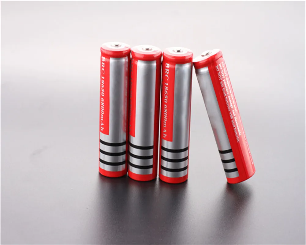 

OOLAPR 16pcs 18650 6800mAh Red battery 18650 Free shippng 18650 Li-ion Rechargeable 3.7V Battery for Flashlight Newest