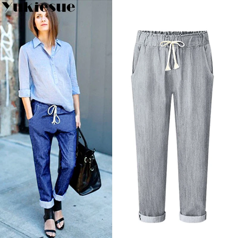 High waist Jeans for women plus size 6XL mom jeans trousers women loose denim harem pants female women's jeans femme mujer