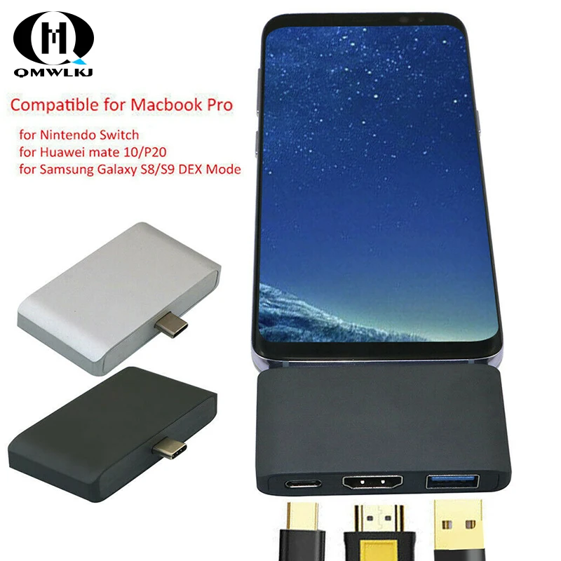 

3in1 For Hua wei Type-C to HDMI Type-c Usb support Dex Adapter Hub USB 3.0 For Samsung Galaxy S8/S9