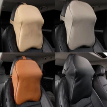 1 шт. кожаная Memory Foam хлопок Car Подушки Детские кормящих Средства ухода за кожей шеи подголовник защита шейного отдела позвоночника для регулировки сидения положение