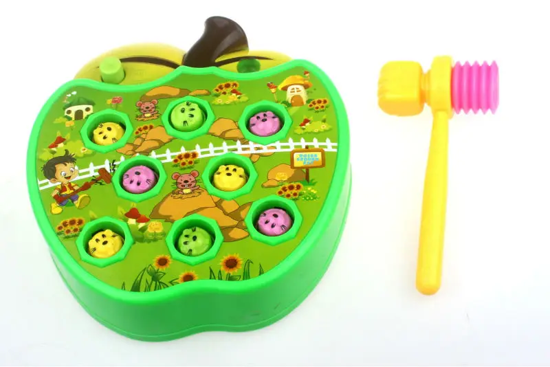

Cute Baby Whac-A-Mole Electric Music Playing Hamster Game Machine of Pocket Mole Lovely Electronic Plastic Kids Game Toy FSWOB