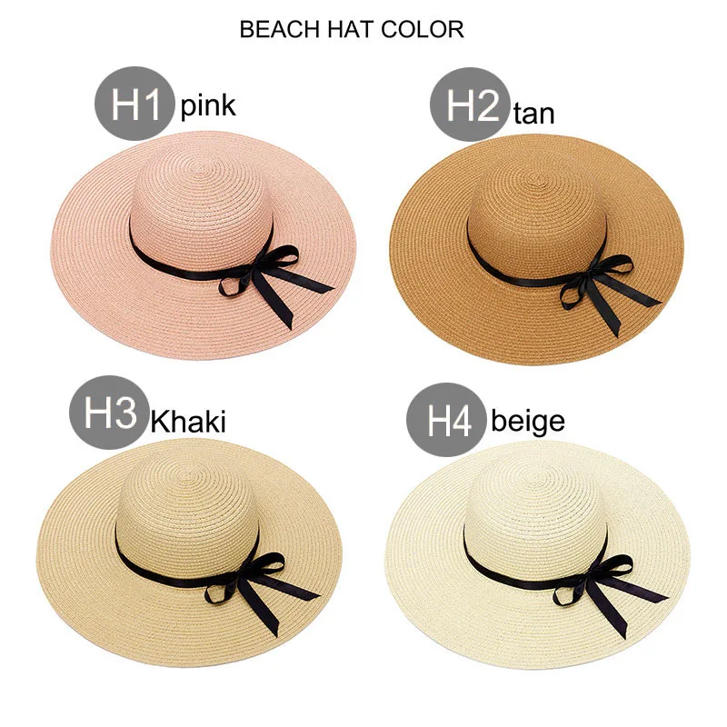 Женская шляпа от солнца с вышитым индивидуальным логотипом, соломенная шляпа с большими полями, летняя пляжная шляпа