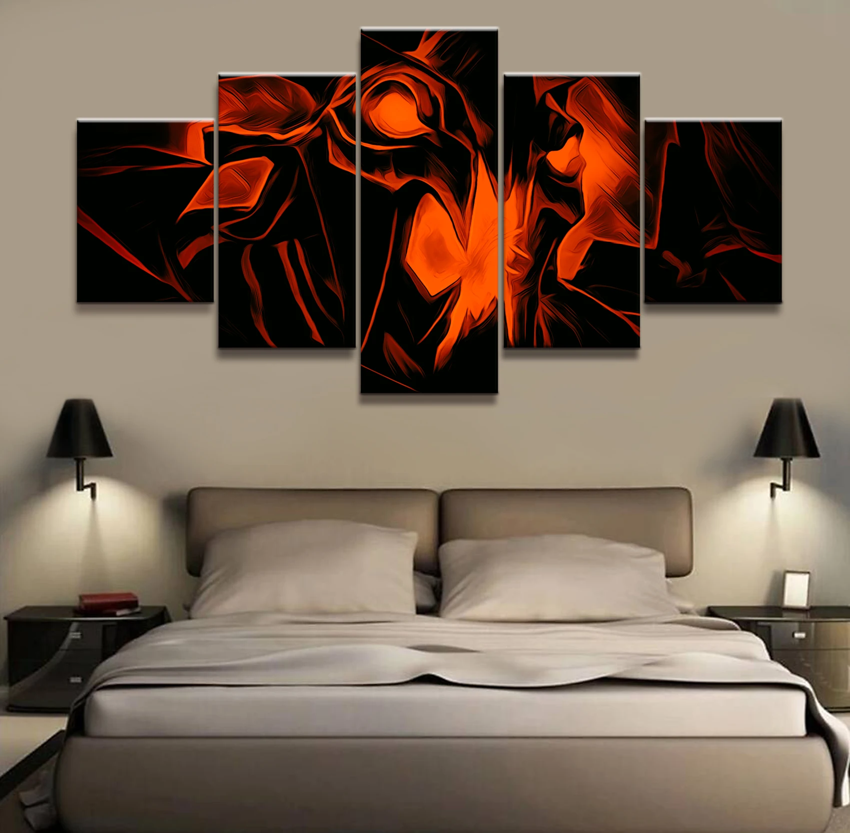  5 Piece HD Picture DOTA 2 Game Poster Wall Sticker demon Paintings Artwork Canvas Art for Home Deco