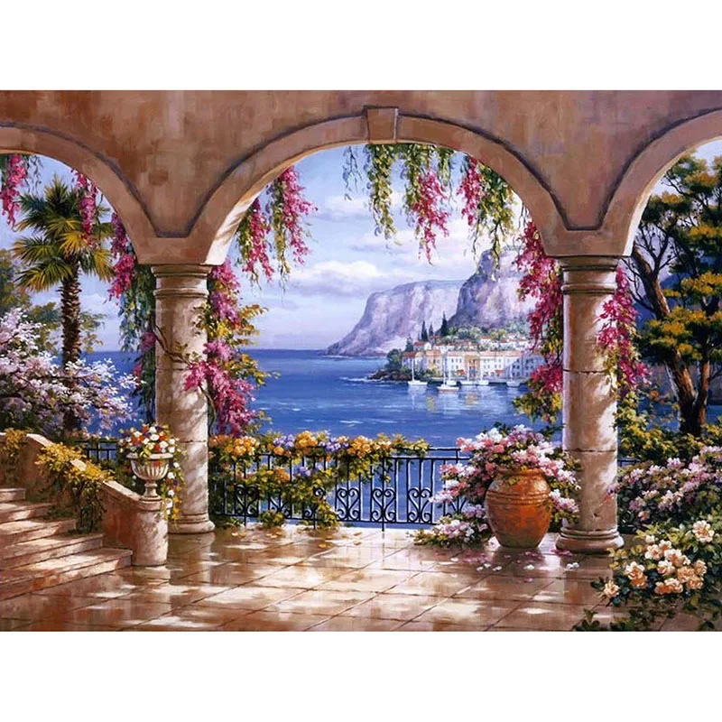 

Diy 5D Diamond painting Cross stitch Diamond embroidery square drill Diamond for home decorations Beautiful Garden KBL