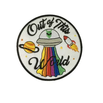 

20pcs/lot Large Embroidery Patches Letter Kiss Cosmic Planet Flying Saucer Sticker Children's Clothing Jeans Badge Wholesale