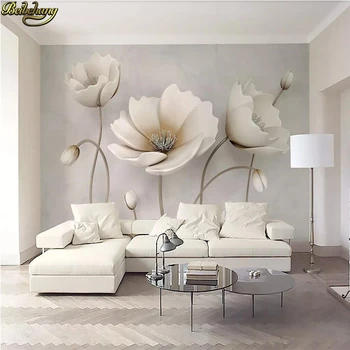 

beibehang Custom 3d mural wallpaper Photo Wall paper 3D Flower marble Landscape Living Room Modern decoration home flooring roll