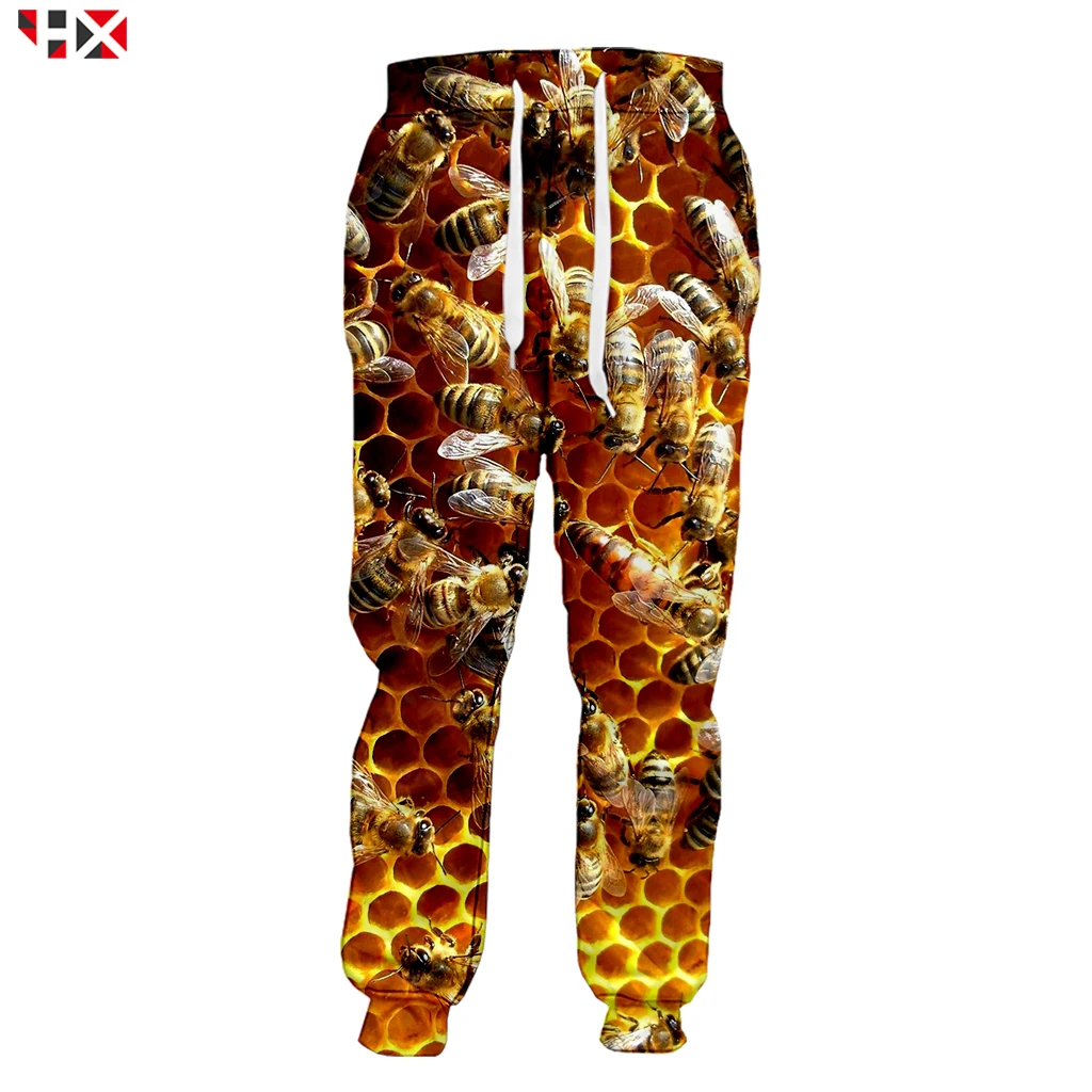 

2019 Newest Animal Bee Men Trousers 3D Printed Unisex Funny Honey Hive Casual Trousers Summer Sale Sweatpants A924