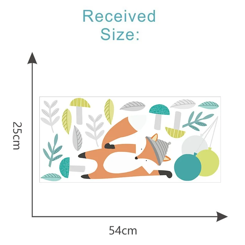 Tofok Ins Творческий белка, лиса гриб Настенная Наклейка «сделай сам»; наклейка для детской в пасторальном стиле для дома детские фон Настенный декор - Цвет: C