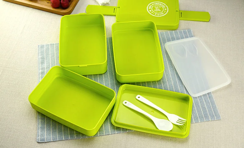 1-3 Layers Lunch Box Microwavable For Kid Adult Plastic Food Container Japanese Style Outdoor Travel Portable Large Bento Boxs  17