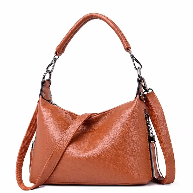 Женские кожаные сумки высокого качества через плечо сумка женская Bolsa Feminina роскошная женская сумка-мессенджер винтажная сумка - Цвет: brown bags