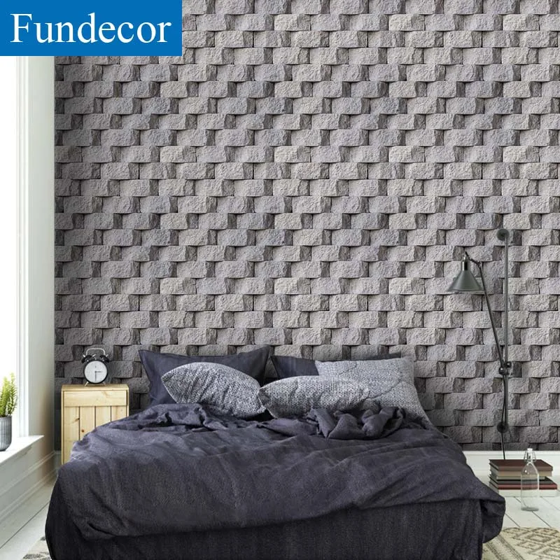 

[Fundecor] Modern 3D Simulation Stone Wallpapers For Living Room Bedroom Office Door Self Adhesive Wall Papers Home Decor Rolls