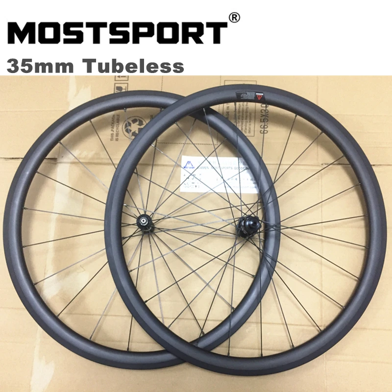 

MOSTSPORT 35mm Clincher/Tubeless Ready Carbon Wheels With Straight Pull DT Swiss 350 hubs Pillar Aero 1420 Spoke