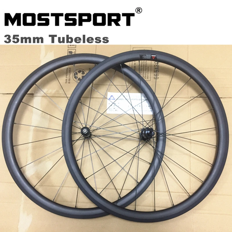 Mostsport 35Mm Copertoncino/Tubeless Ready Ruote In Carbonio Con Etero Pull Dt Swiss 350 Mozzi Pilastro Aero 1420 Ha Parlato