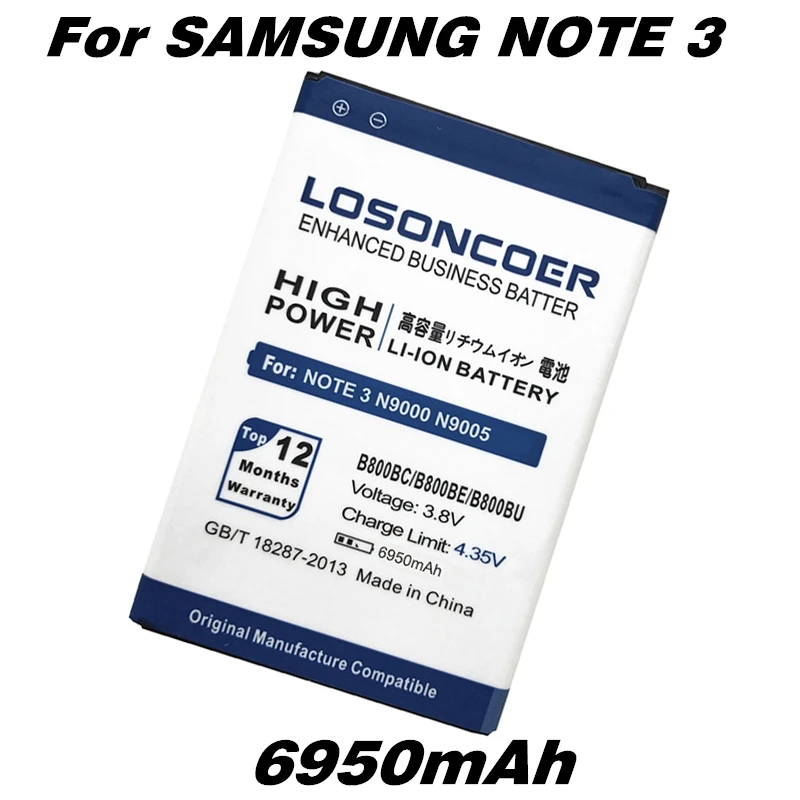 

B800BC B800BU/E 6950mAh For Samsung Galaxy Note 3 III N9000 N900 N9002 N9005 N9008 N9008S N900T/P N9006 N900A N9009 Battery