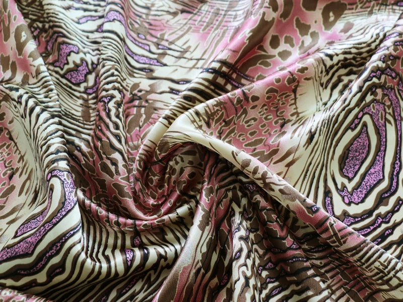 Мягкий полиэстер Шармез африканская Лоскутная леопардовая рубашка ткань Атлас