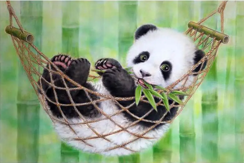 

the paintings of diamonds embroidery cross stitch full stick square diamond puzzle painting panda for home decoration