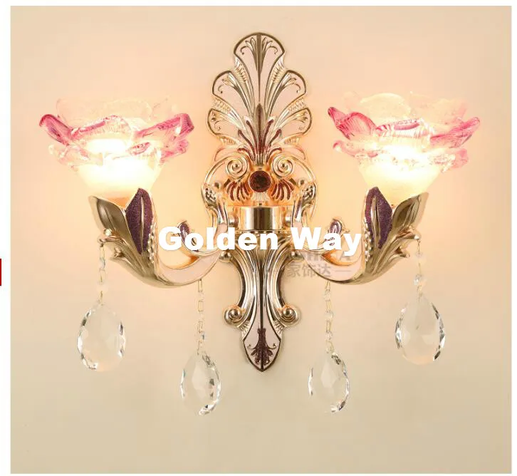 

Newly Modern European Crystal Bedside Wall Mounted Decora Lamps 1L/2L European Zinc Alloy K9 Crystal Wall Lamp 100% Guaranteed