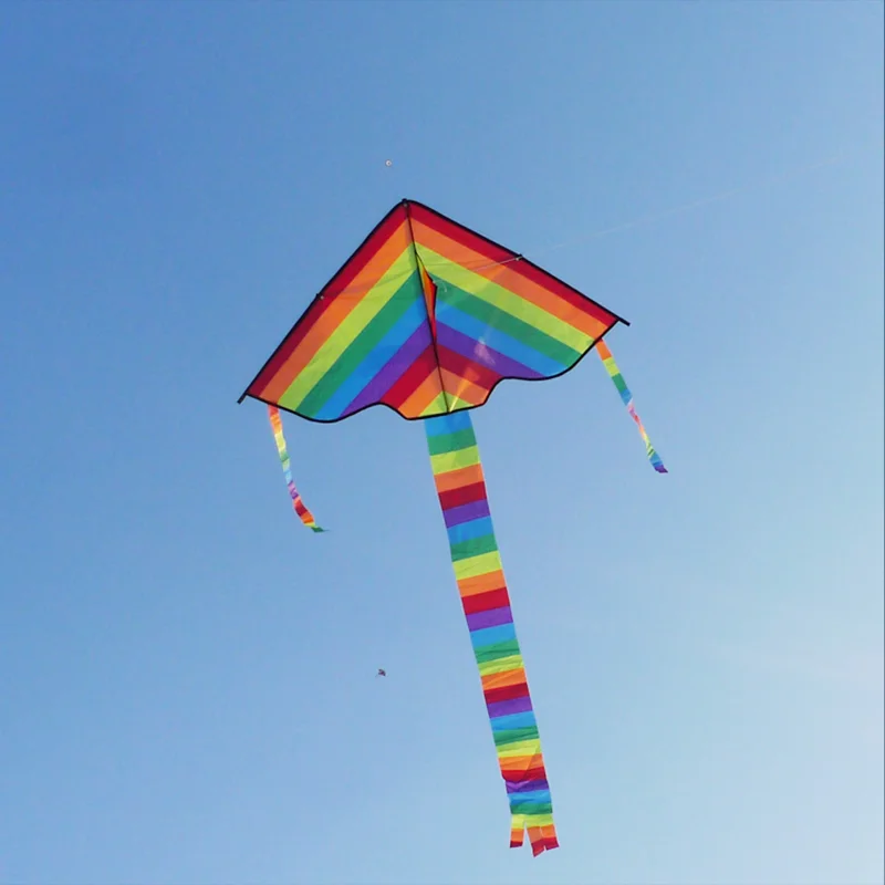 

Kites Colorful Rainbow Kite Long Tail Nylon Outdoor Kites Flying Toys for Children Kids Stunt Kite Surf Single Line Kites