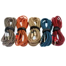 500 шт./лот 1,5 м вспомогательный стереоаудиокабель в тканевой оплетке 3,5 мм стерео аудио Aux кабель наборы аксессуаров для ПК iPod MP3 для iphone samsung