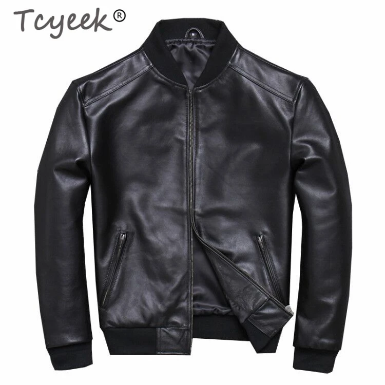 

Tcyeek Real Leather Jacket Men Clothes 2019 Streetwear Fashion Mens Sheepskin Short Coat Slim Fit 5xl Genuine Leather Coats U352