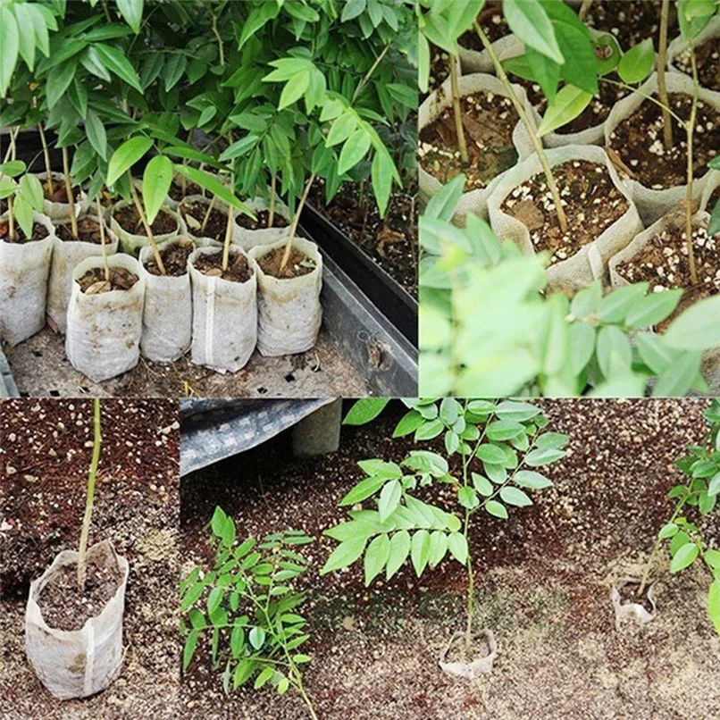  100pcs Grow Bags Nursery Pots Seed-Raising Bags Non-woven Fabrics Garden Supply non-woven seedling bag 810CM #2h01 (8)