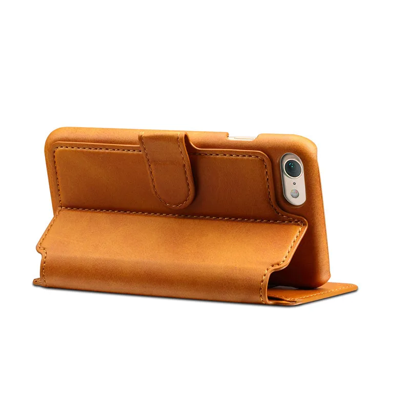 Чехол бумажник из натуральной телячьей кожи для Apple Iphone X XS 7 8 6S Plus|case for iphone|wallet