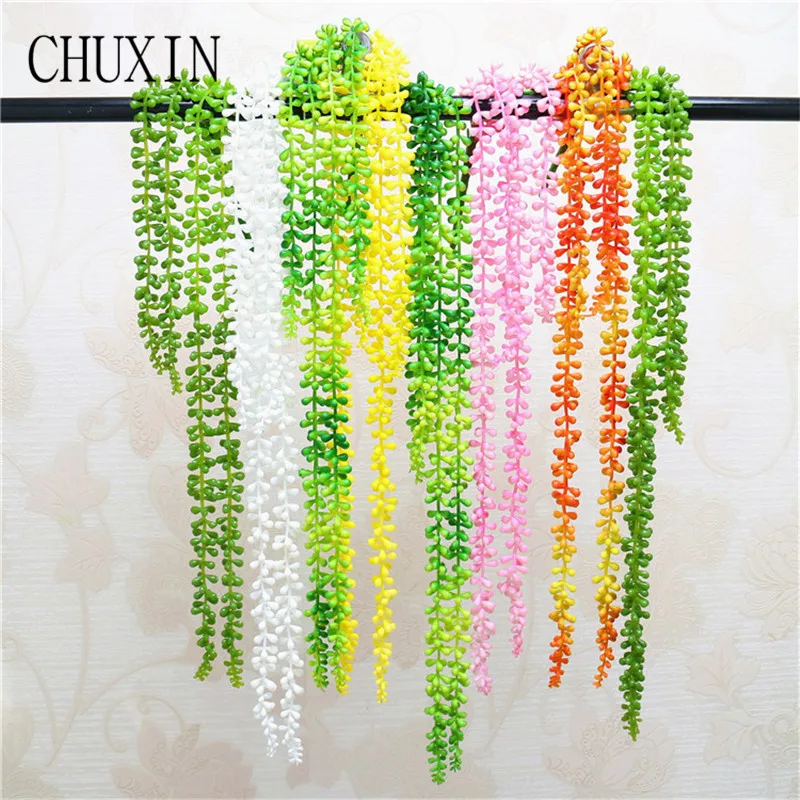 Multicolor artificial flower plastic 4 branch lover tears home wall hanging decoration fake
