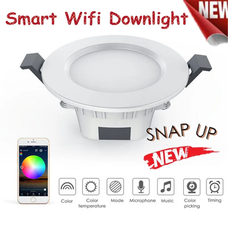 

2019 Smart Downlight Smart Change Light Bluetooth Work with App Remote control White & Warm light Smart Change Light