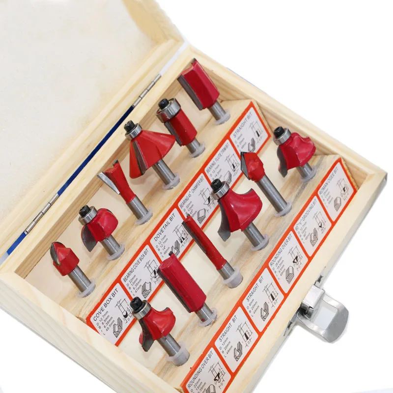 

New 12pc Round Over Router Bit Woodworking Drill Tool 1/4-Inch(6.35mm) Router Bits Set