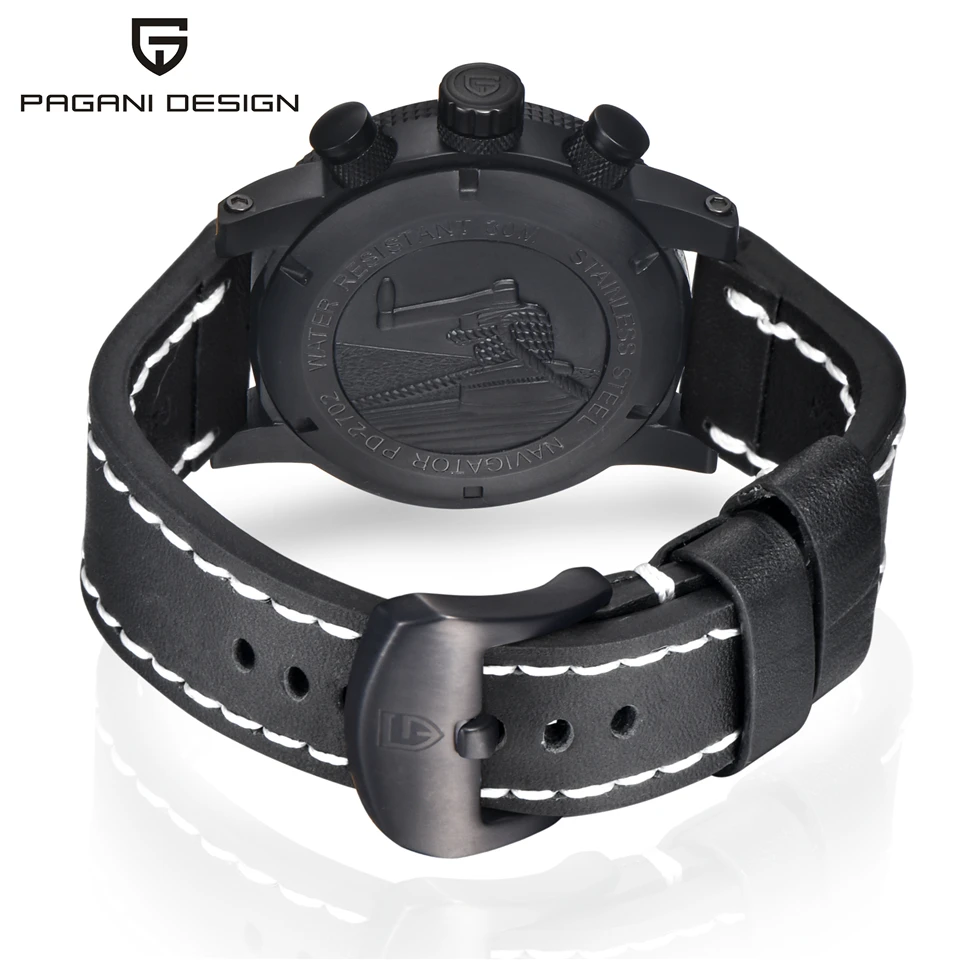  Relogio Masculino PAGANI DESIGN Men's Luxury Brand Black Military Watch Waterproof Chronograph Stop