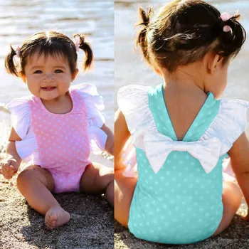 

Toddler Kids Baby Girl Swimwear 2019 Children's bow polka-dot one-piece swimsuit maillot de bain fille enfant A1