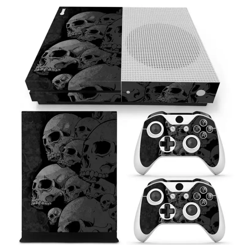 Наклейка с изображением черепа для Microsoft Xbox One Slim + 2 шт. чехла контроллеров S