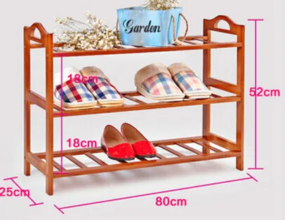 Простой небольшой стеллаж для обуви, Бамбуковая многослойная полка для хранения обуви - Цвет: 20